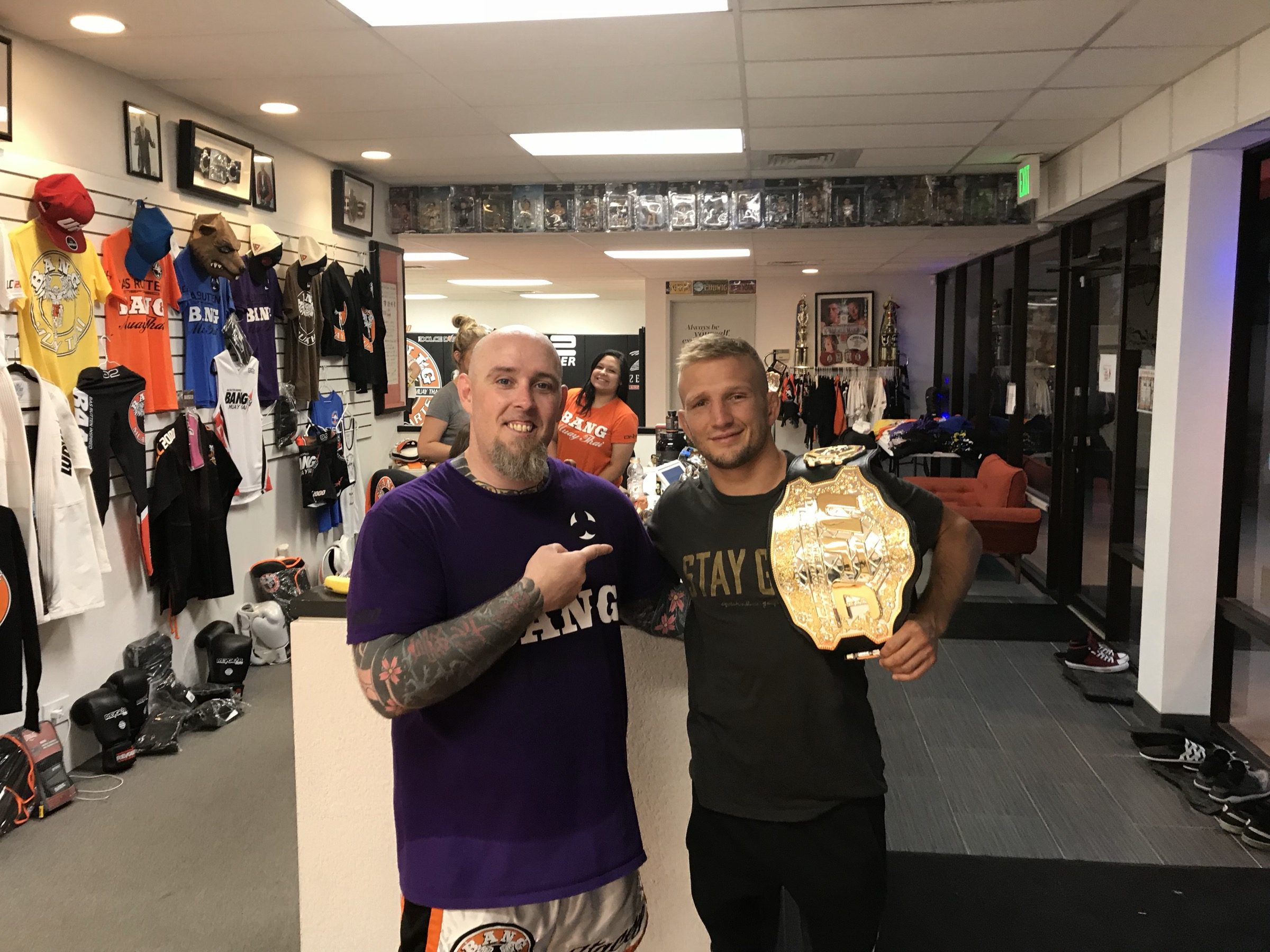 Coach Seth Stacey with TJ Dillashaw