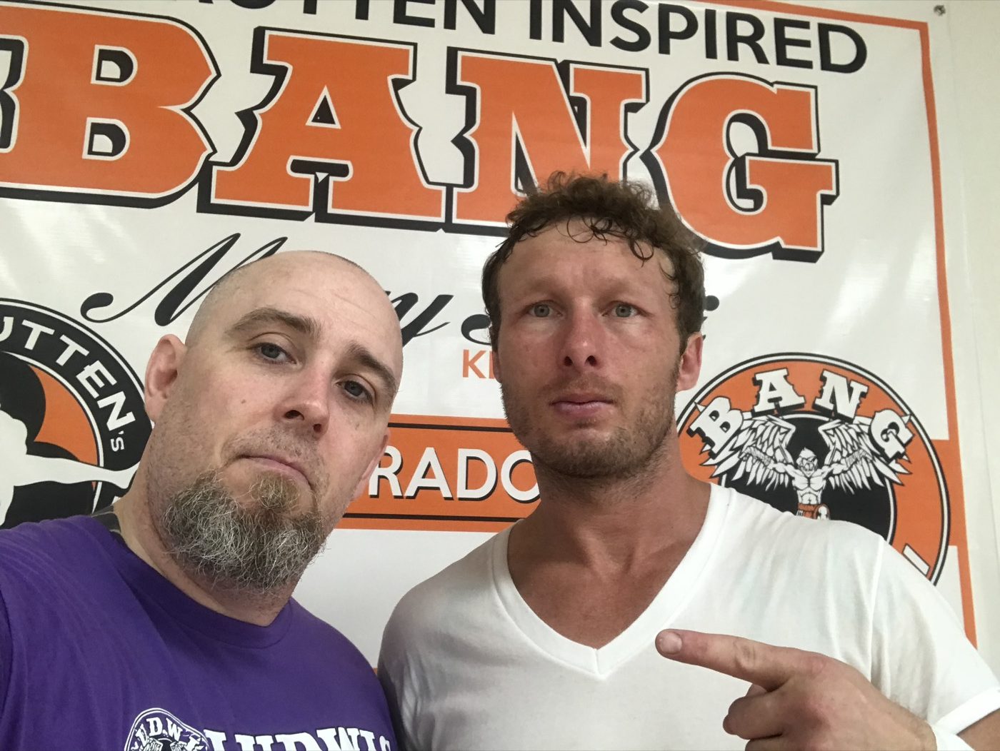 Coach Seth Stacey with a fighter