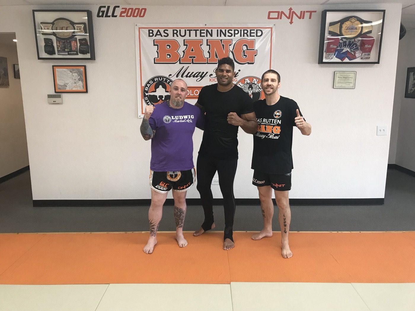 Coach Seth Stacey with a fighter