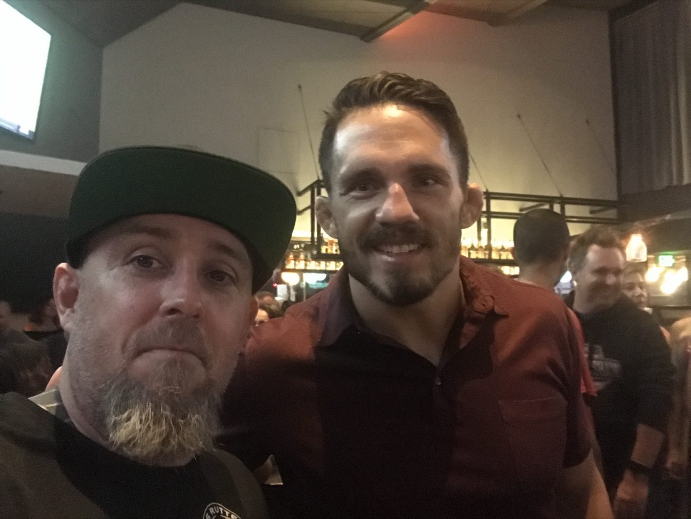 Coach Seth Stacey with a fighter