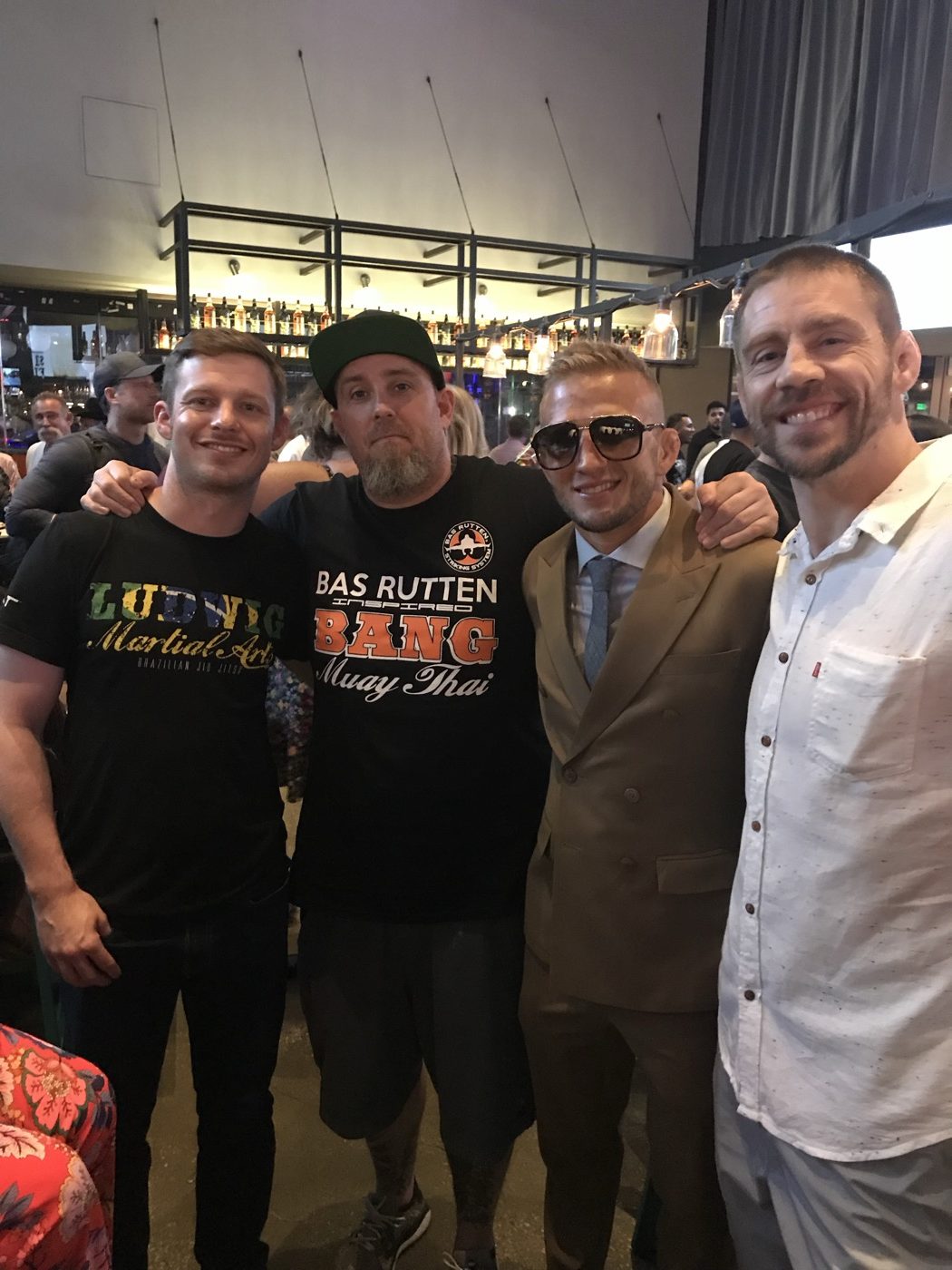 Coach Seth Stacey with a fighter