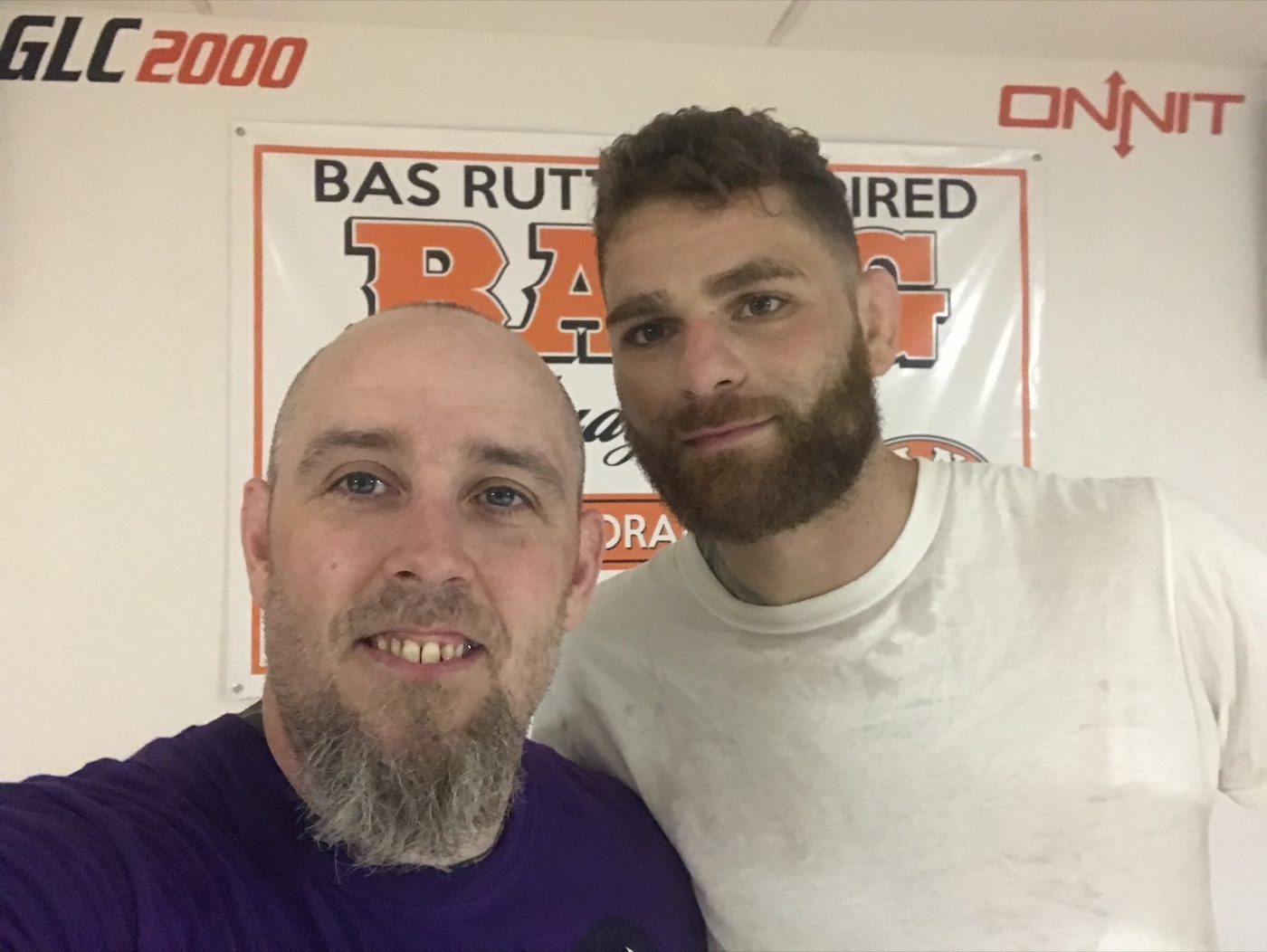 Coach Seth Stacey with a fighter